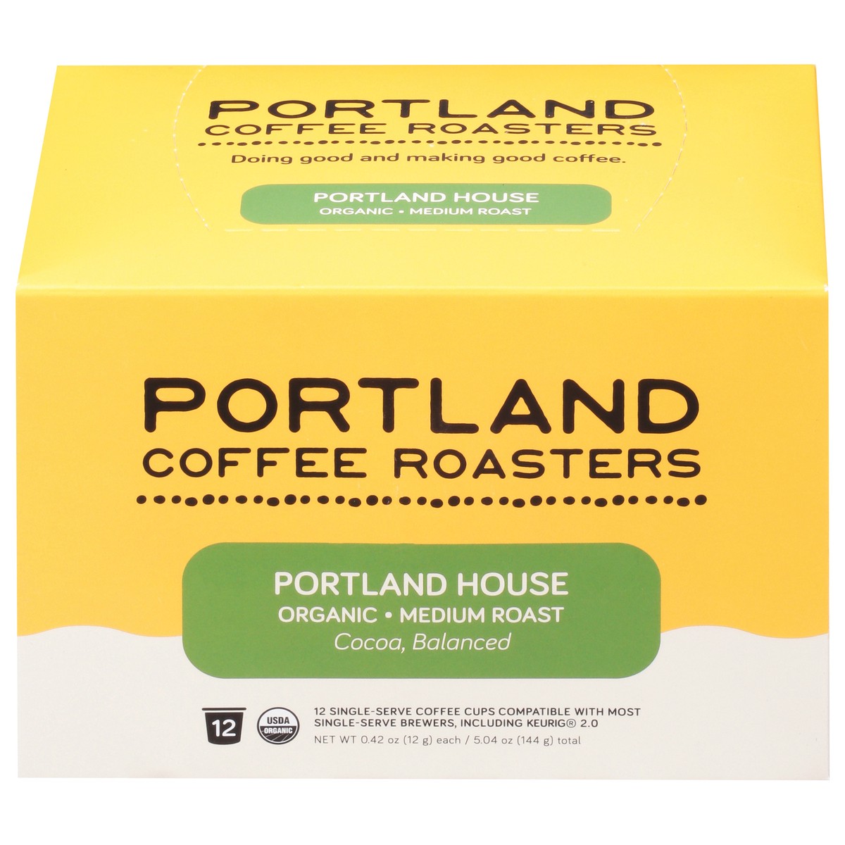 slide 1 of 10, Portland Coffee Roasters Single-Serve Coffee Cups Medium Roast Organic Cocoa Coffee - 12 ct, 12 ct