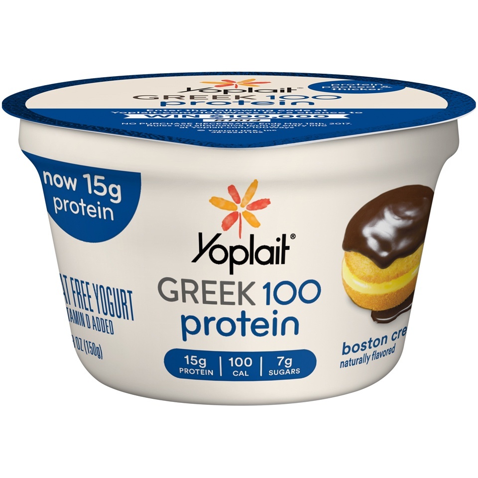 slide 1 of 1, Yoplait Greek 100 Yogurt Boston Cream Pie, 5.3 oz