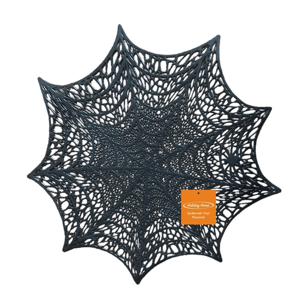 slide 1 of 1, Holiday Home Spiderweb Vinyl Placemat - Black, 1 ct