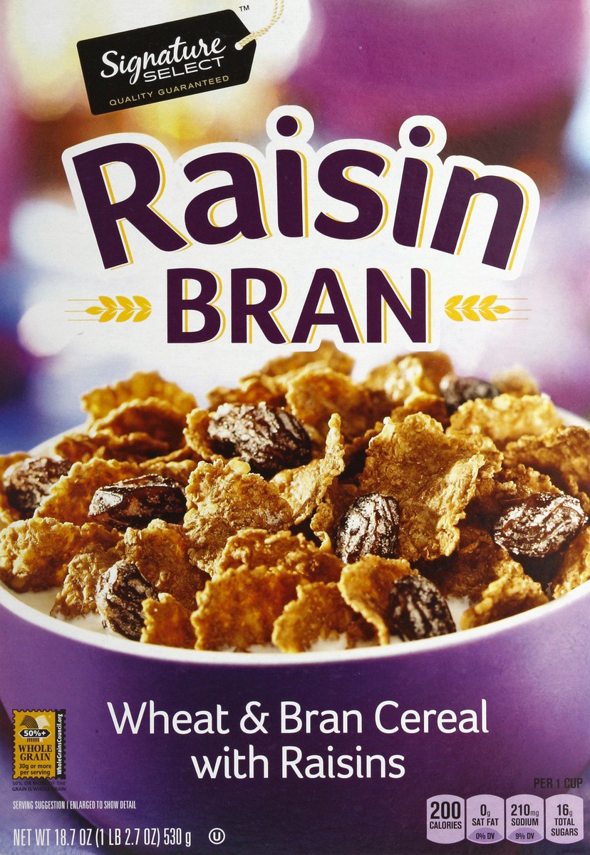 slide 2 of 4, Signature Select Raisin Bran Cereal 18.7 oz, 18.7 oz