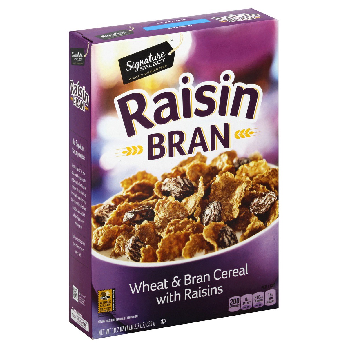 slide 1 of 4, Signature Select Raisin Bran Cereal 18.7 oz, 18.7 oz