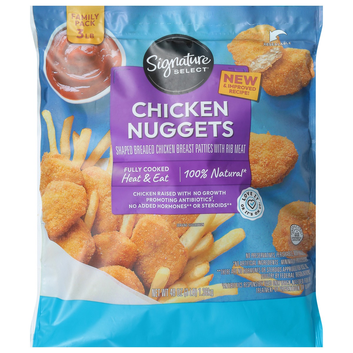 slide 1 of 10, Signature Select Chicken Nuggets Family Pack 48 oz, 48 oz