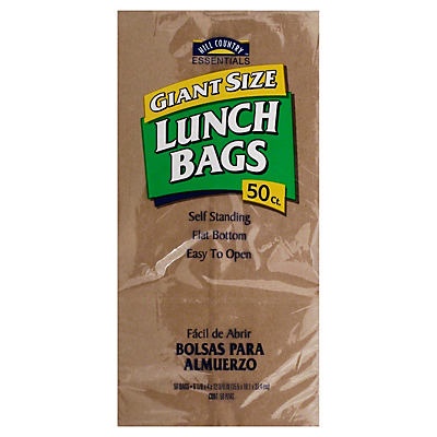 slide 1 of 1, Hill Country Fare Giant Size Paper Lunch Bags, 50 ct
