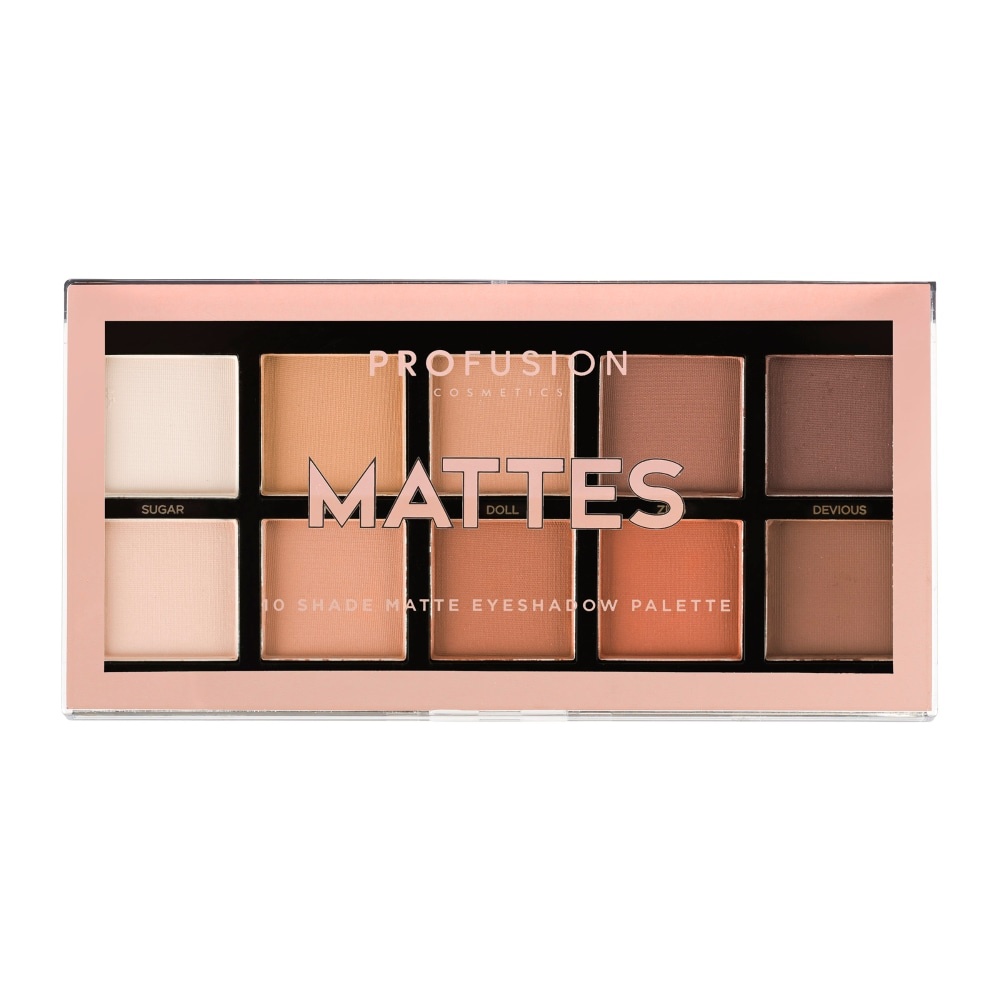 slide 1 of 1, Profusion Cosmetics Mattes 10 Shade Matte Eyeshadow Palette, 1 ct