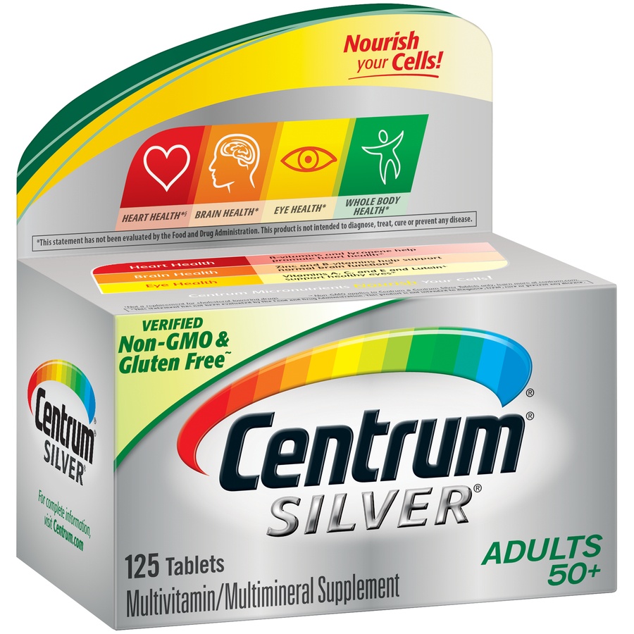 slide 2 of 6, Centrum Silver Multivitamin & Multimineral Supplement, 125 ct