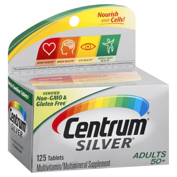 slide 1 of 6, Centrum Silver Multivitamin & Multimineral Supplement, 125 ct