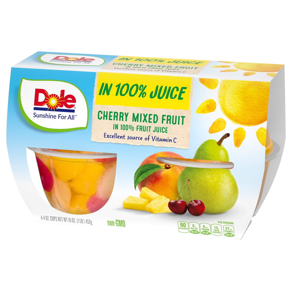 slide 3 of 9, Dole Cherry Mixed Fruit, 4 ct