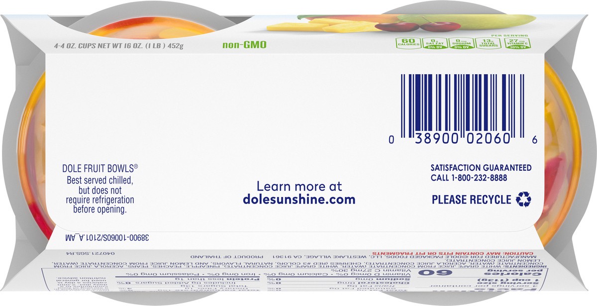 slide 4 of 9, Dole Cherry Mixed Fruit, 4 ct