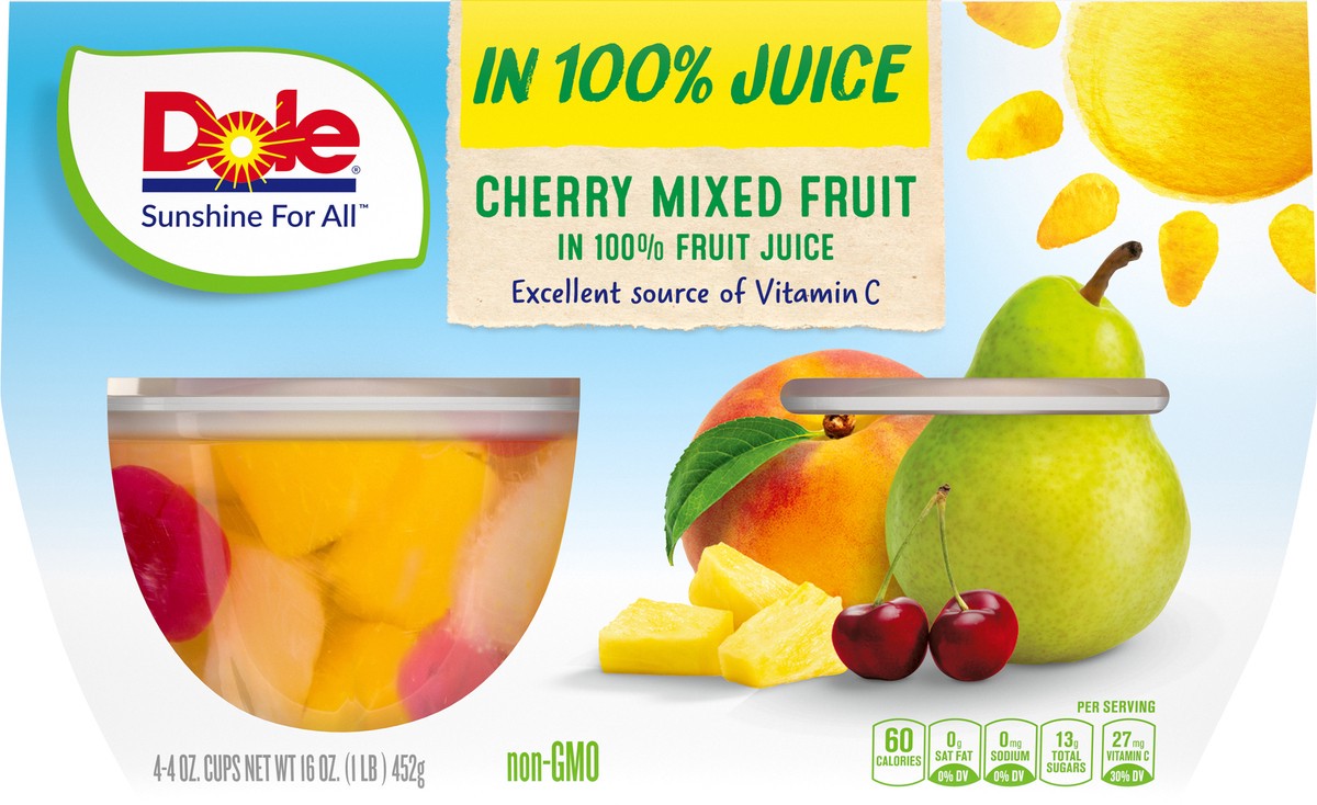 slide 9 of 9, Dole Cherry Mixed Fruit, 4 ct