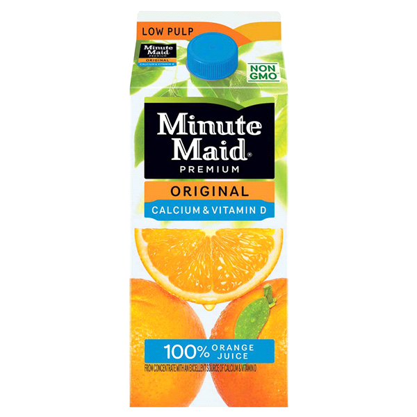 slide 1 of 1, Minute Maid Orange Juice, Original, Calcium & Vitamin D, Low Pulp, 64 oz