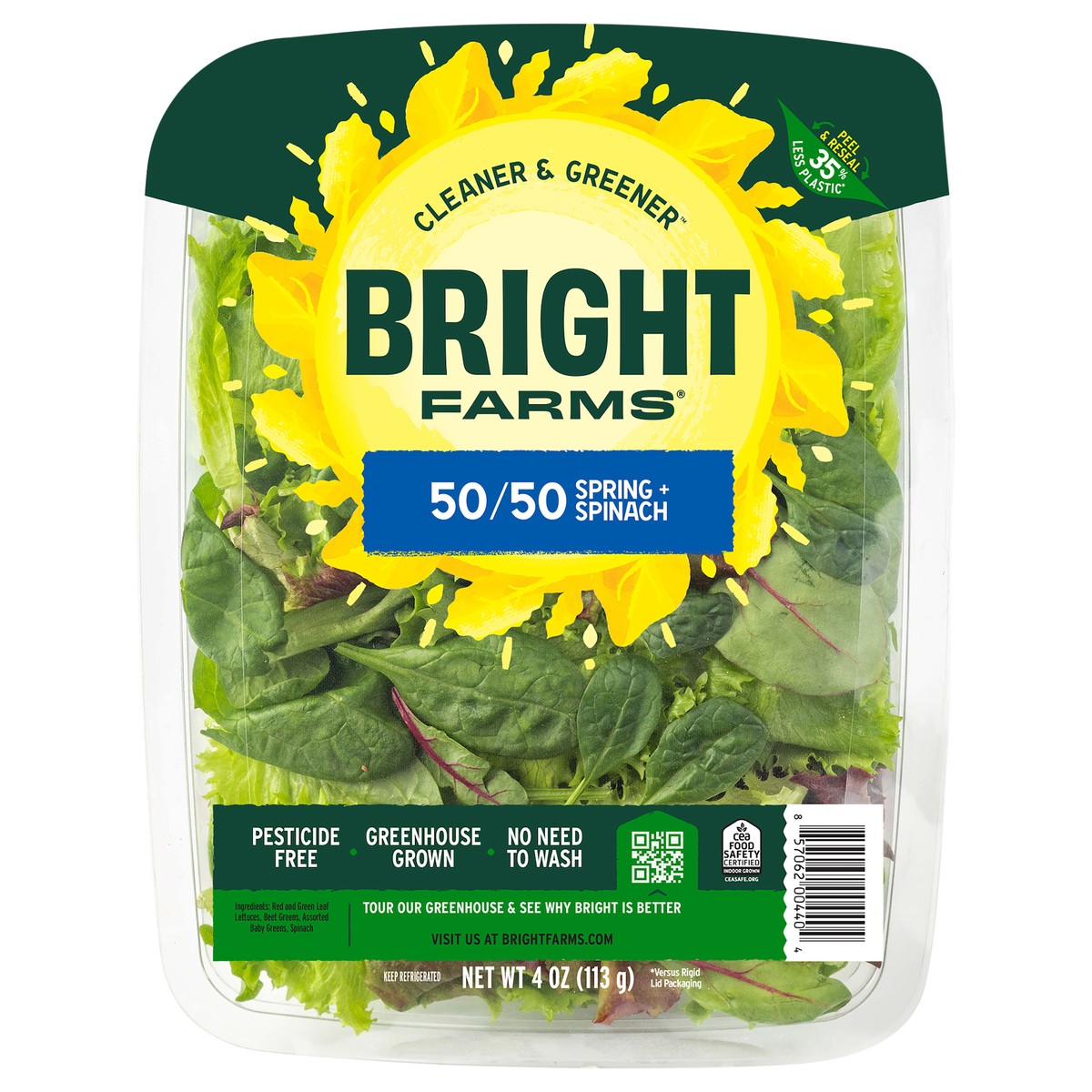 slide 1 of 4, Bright Farms Tenderly Sweet Local Spinach Blend, 4 oz