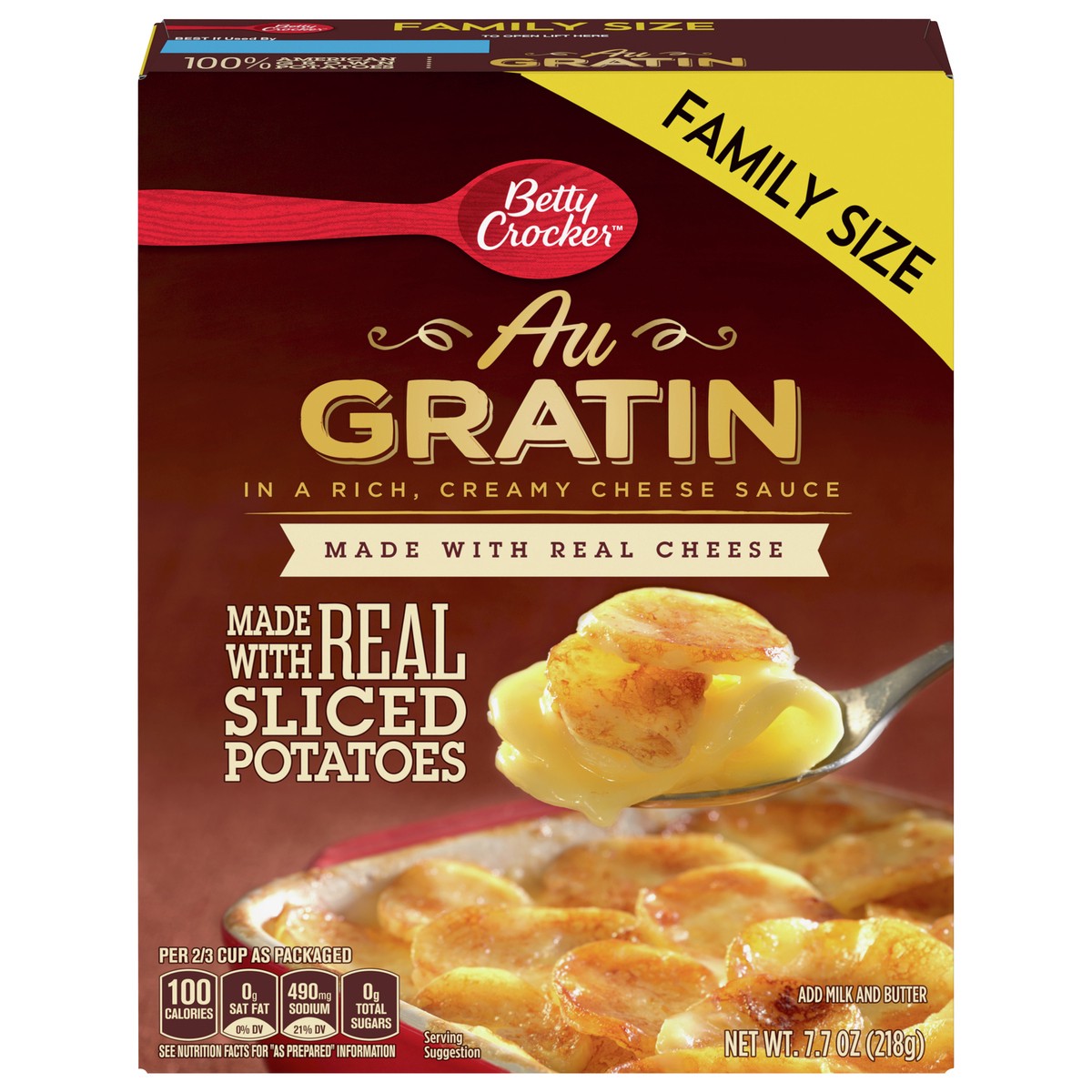 slide 1 of 12, Betty Crocker Au Gratin Potatoes, Made with Real Cheese, 7.7 oz, 7.7 oz