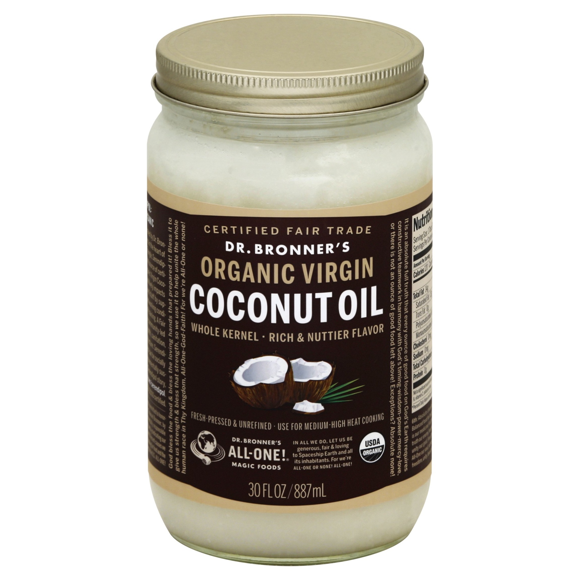 slide 1 of 1, Dr. Bronner's Virgin Coconut Oil Org, 30 fl oz