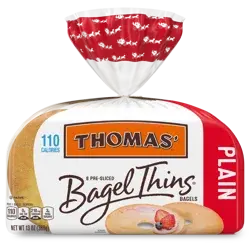 Thomas' Plain Bagel Thins, 8 count, 13 oz