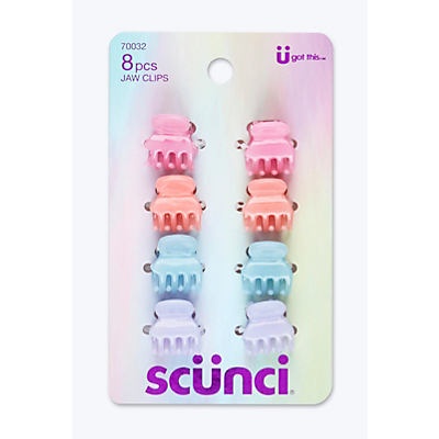 slide 1 of 1, scünci Scunci Mini Claw Pastel Hair Clips, 8 ct