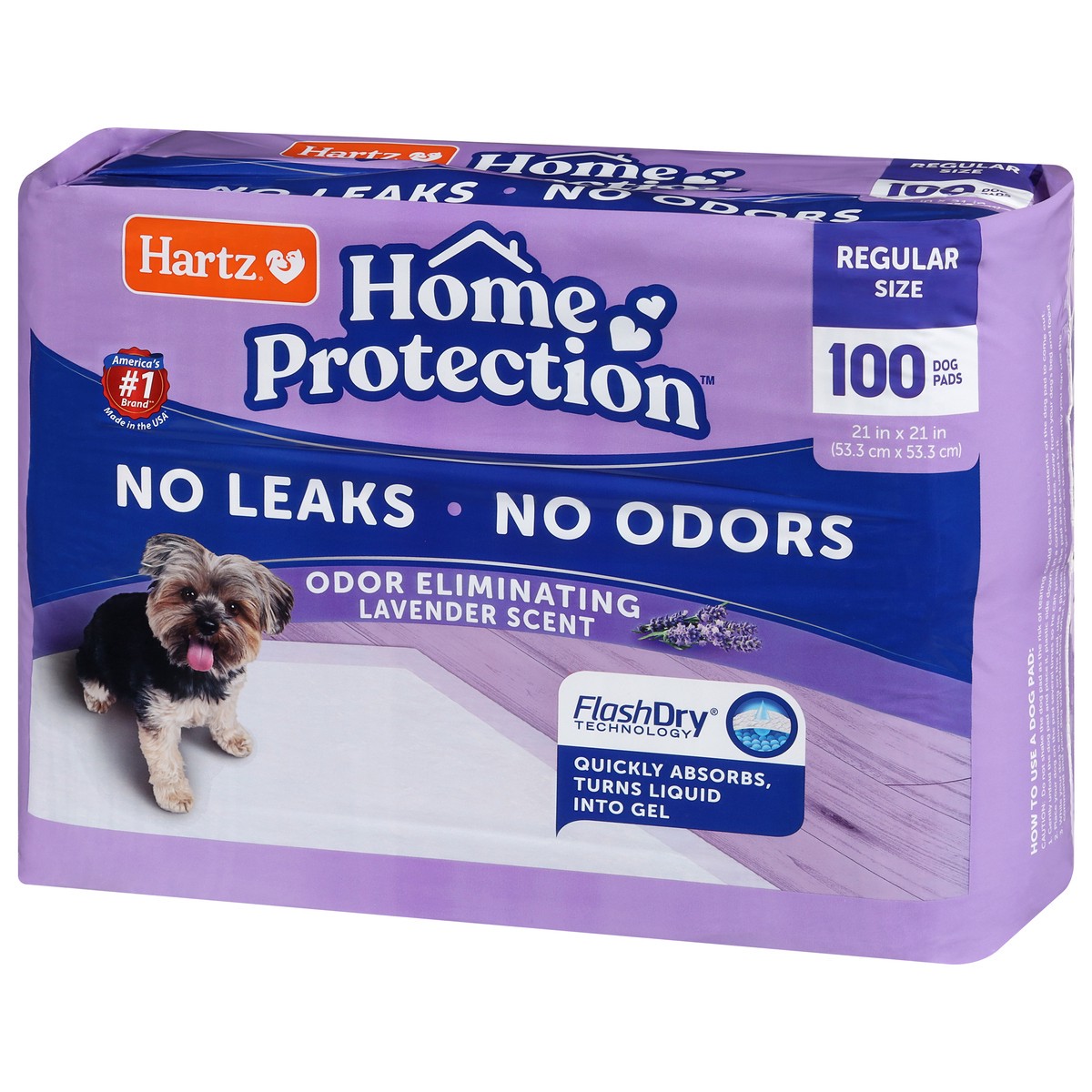 slide 3 of 4, Hartz Home Protection Odor Eliminating Lavender Scent Regular Size Dog Pads 100 Each, 100 ct