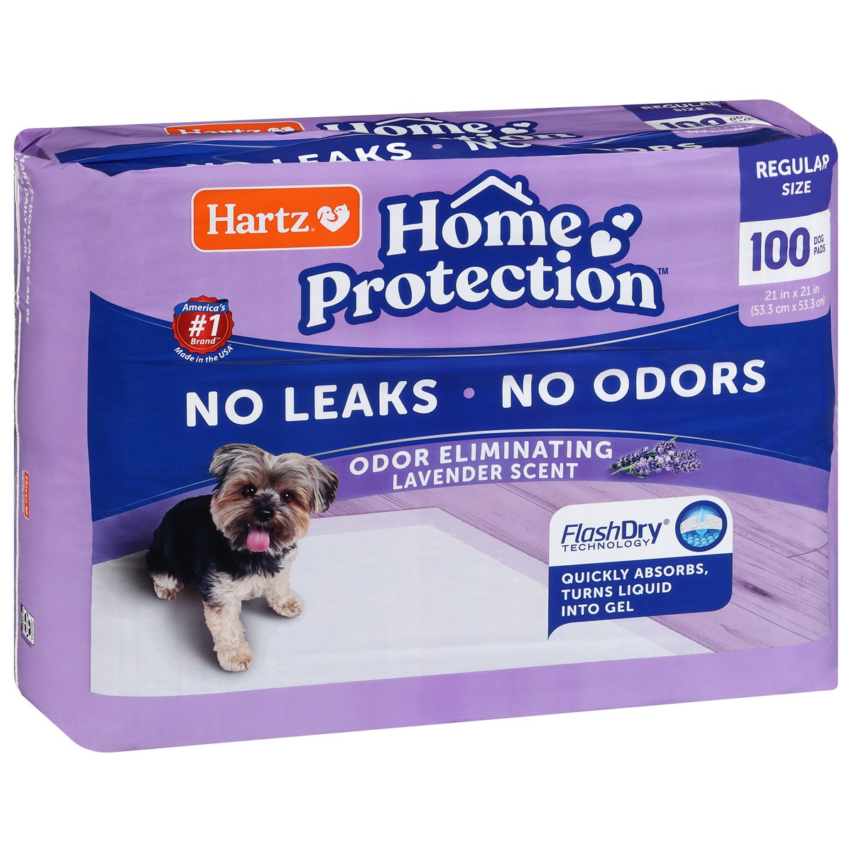slide 2 of 4, Hartz Home Protection Odor Eliminating Lavender Scent Regular Size Dog Pads 100 Each, 100 ct