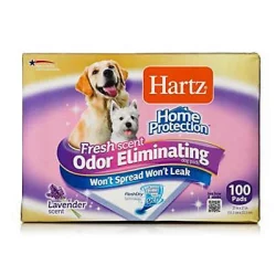 Hartz Home Protection Odor Eliminating Lavender Scent Regular Size Dog Pads 100 Each