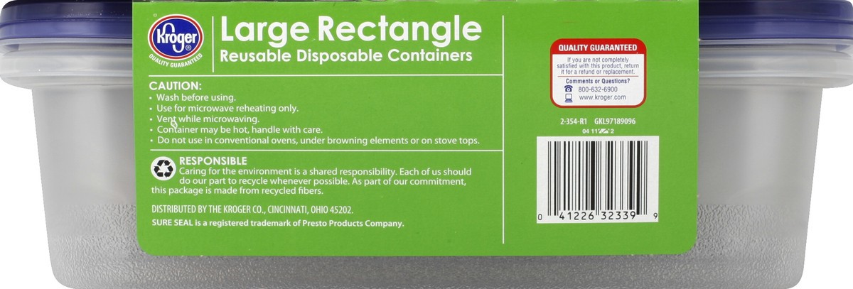 slide 4 of 5, Home Sense 9.5 Cup Large Rectangle Container with Lids, 2 ct; 76 fl oz