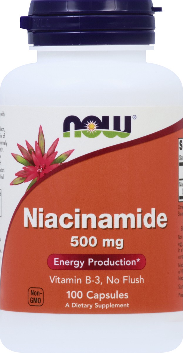 slide 3 of 7, NOW Niacinamide (B-3) 500 mg - 100 Veg Capsules, 100 ct