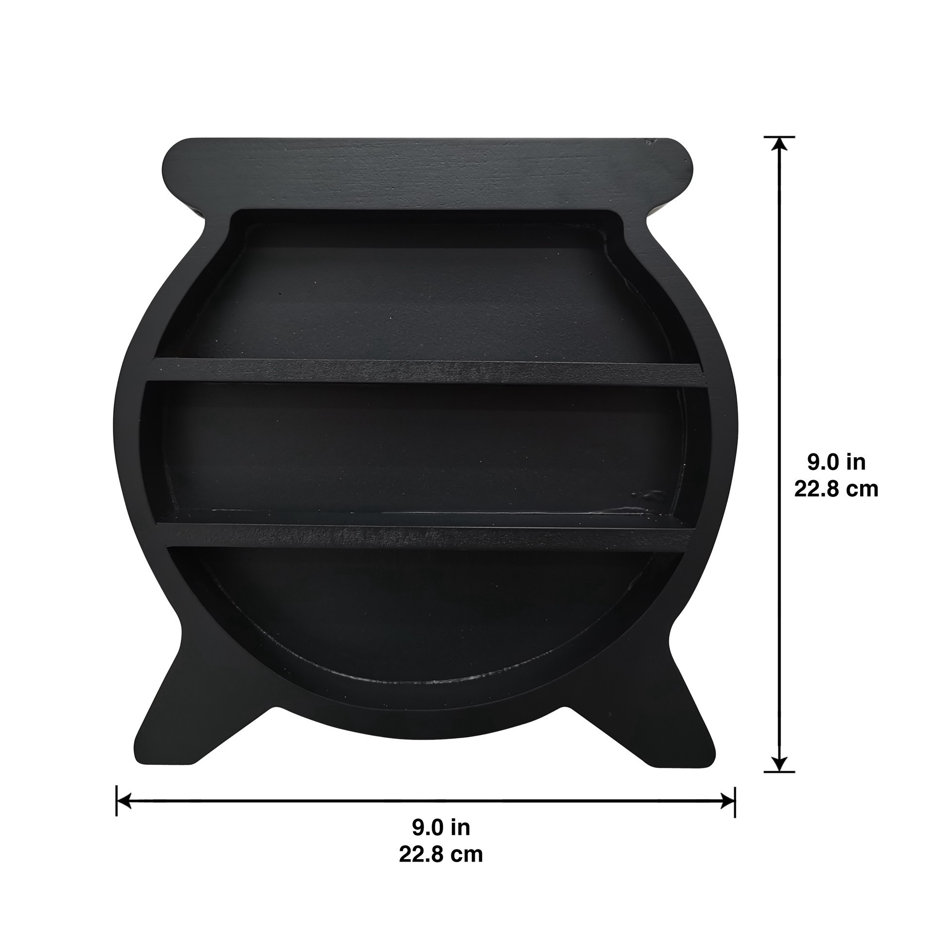 slide 5 of 5, 9" Black Cauldron Wall Shelf By Ashland, 9 in