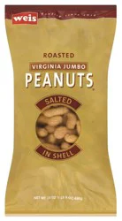 Weis Quality Roasted Virginia Unsalted in Shell Jumbo Peanuts - 24 oz