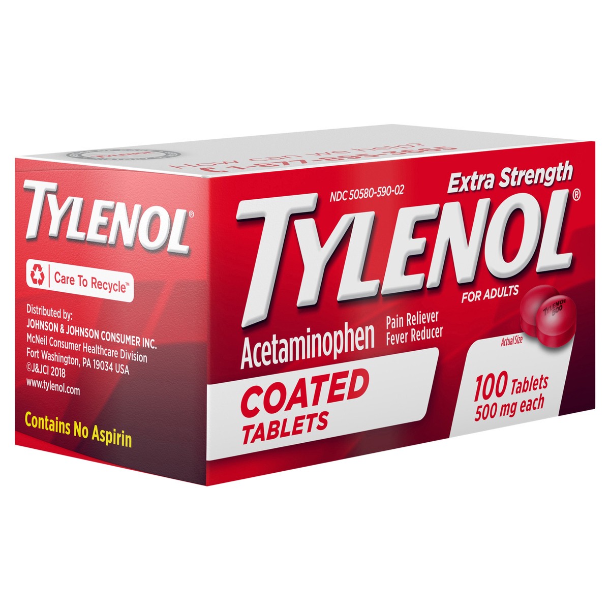 slide 2 of 7, Tylenol Extra Strength Coated Tablets - Acetaminophen - 100ct, 100 ct