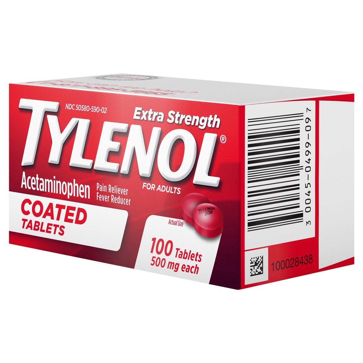slide 3 of 7, Tylenol Extra Strength Coated Tablets - Acetaminophen - 100ct, 100 ct