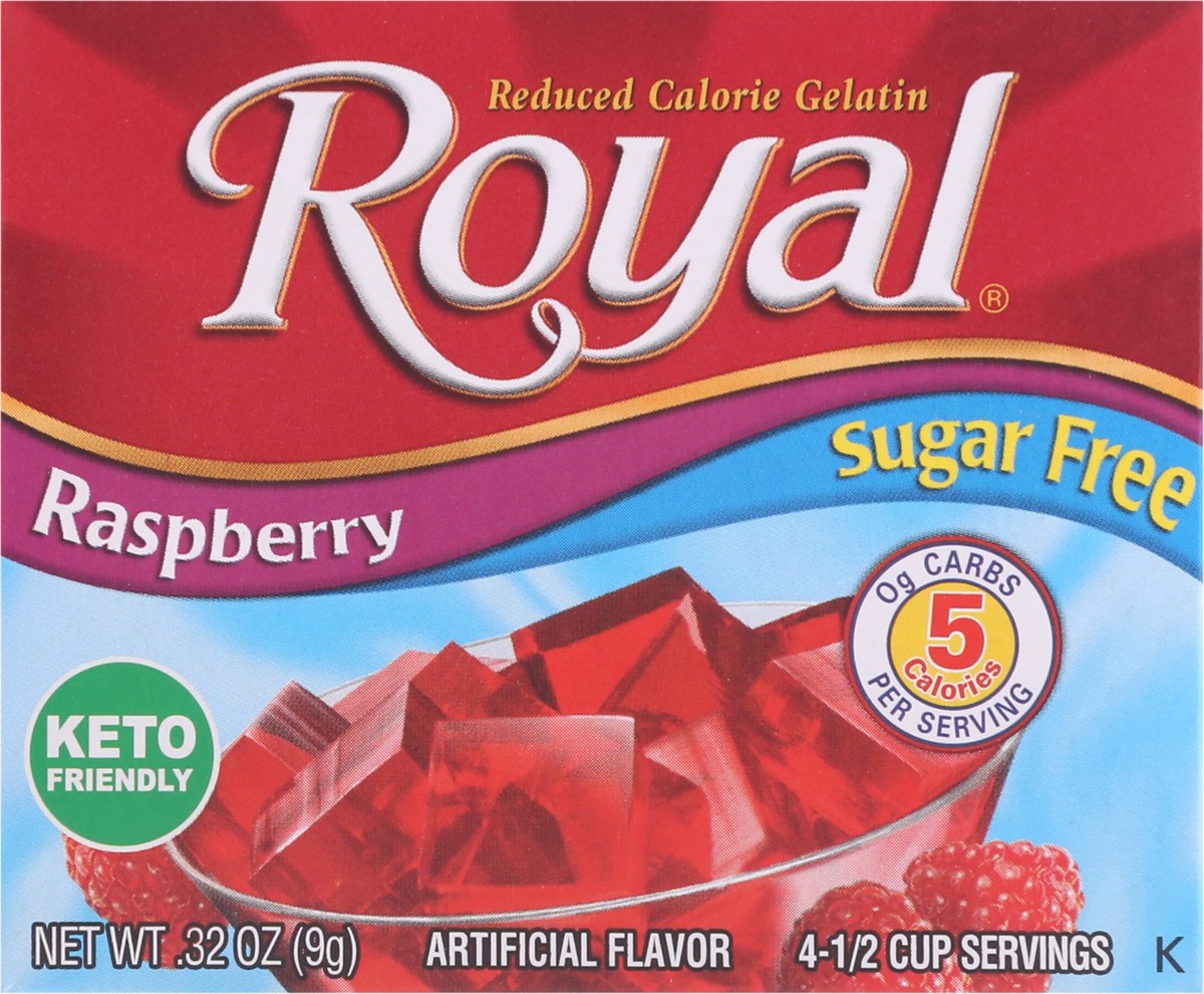 slide 7 of 13, Royal Sugar Free Raspberry Gelatin 0.32 oz, 0.32 oz