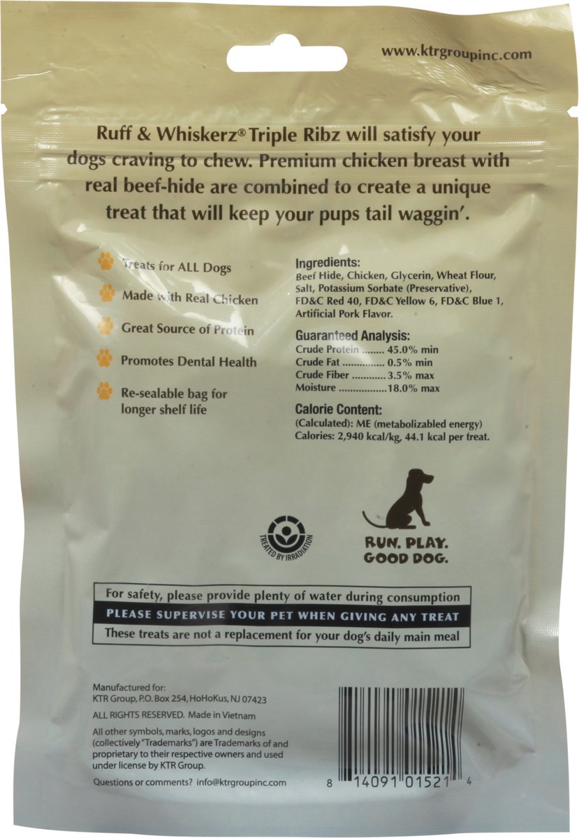 slide 5 of 12, Ruff & Whiskerz Triple Ribz Pork Flavor Treats for Dogs 6 Count 6 ea, 6 ct
