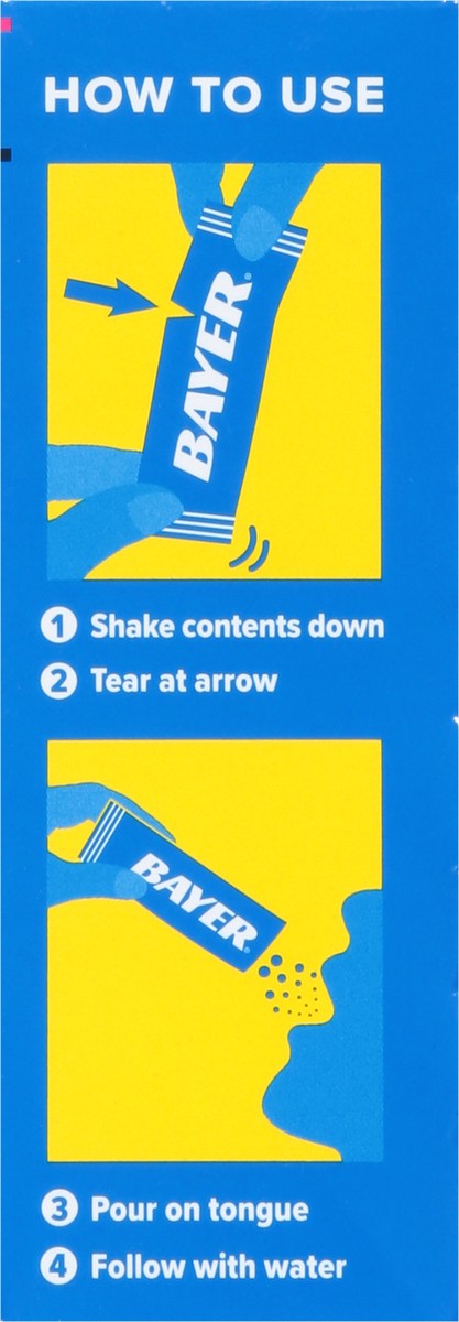 slide 4 of 13, Bayer Powder Packs 650 mg Rapid Relief Raspberry Flavor Pain Reliever 10 ea, 10 ct