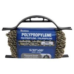 KingCord 5/32" x 50 ft Diamond Braid Polypropylene Rope - Open Field Camo Color