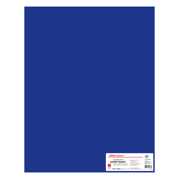 slide 1 of 1, Office Depot 2 Cool Colors Poster Boards, Dark Blue/Light Blue, 3 ct; 22 in x 28 in
