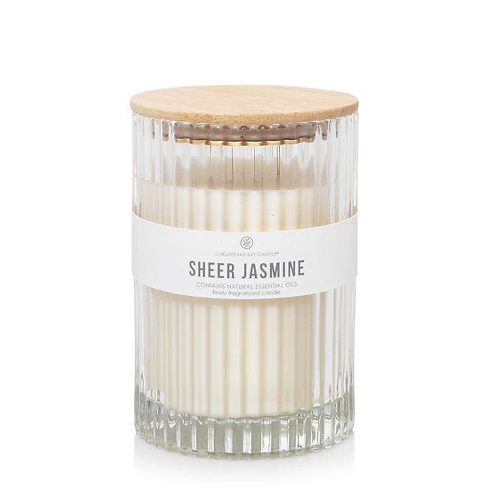 slide 1 of 1, Chesapeake Bay Candle Minimalist Collection, Ribbed Glass Jar, Sheer Jasmine, 1 ct