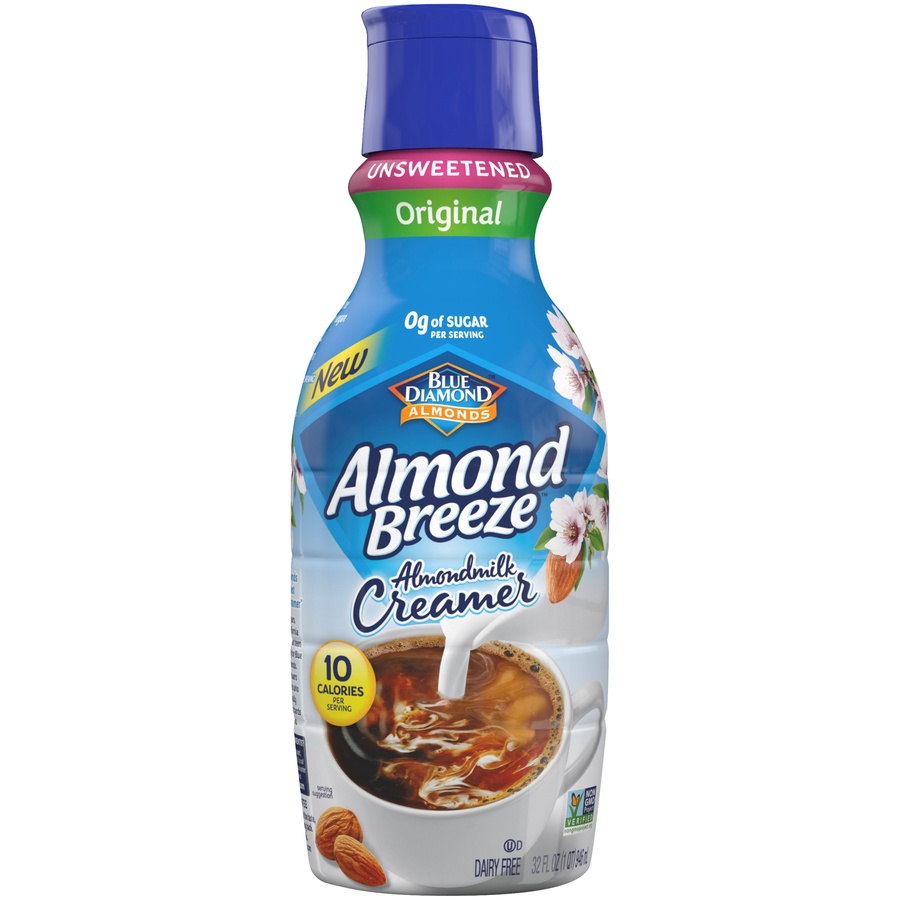 slide 1 of 6, Blue Diamond Almond Breeze Unsweetened Original Almondmilk Creamer, 32 fl oz