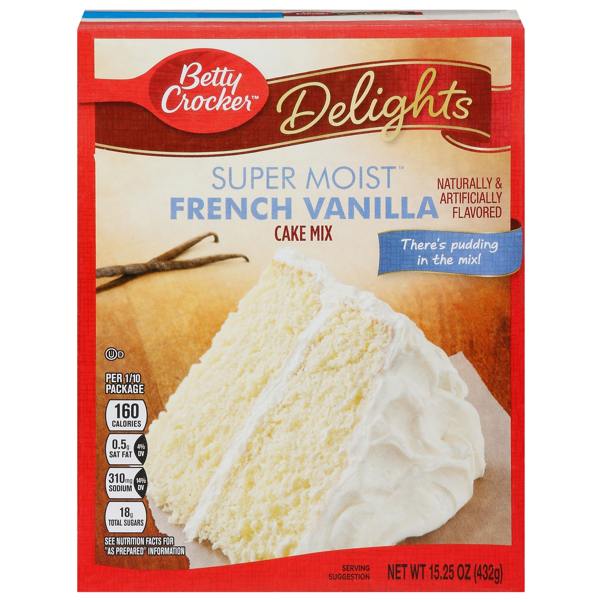 slide 1 of 1, Betty Crocker Delights Super Moist French Vanilla Cake Mix 15.25 oz, 15.25 oz