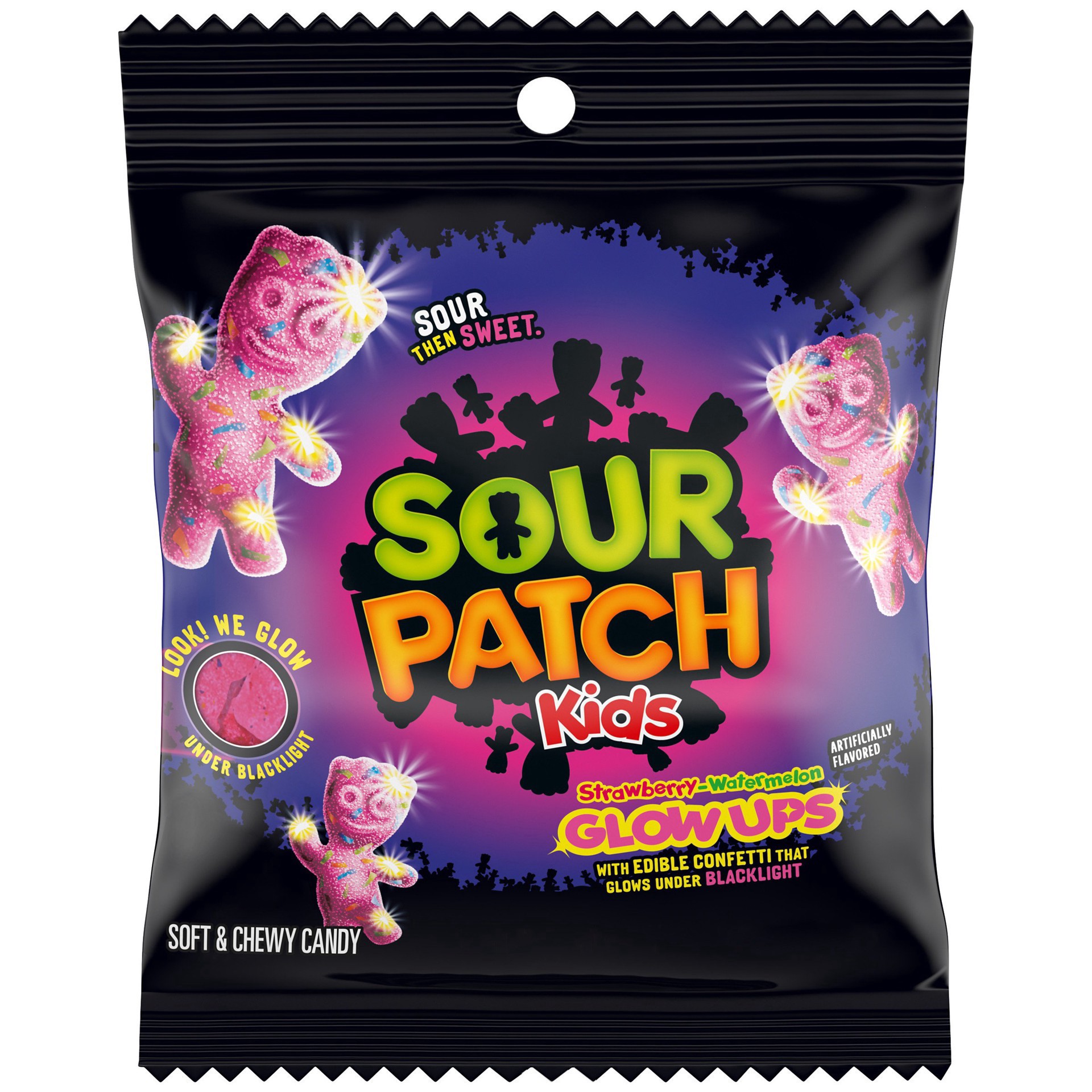 slide 1 of 1, SOUR PATCH KIDS Glow Ups Strawberry-Watermelon Soft & Chewy Candy, 3.08 oz, 3.08 oz