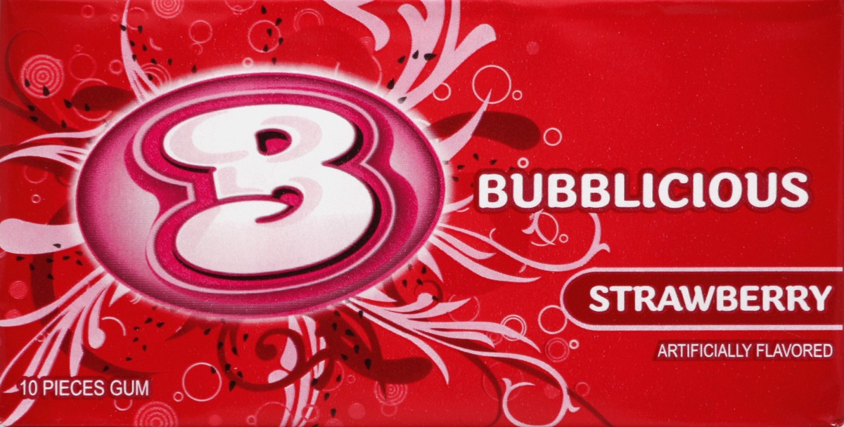 slide 4 of 5, Bubblicious Strawberry Gum 10 Piece Pack, 10 ct