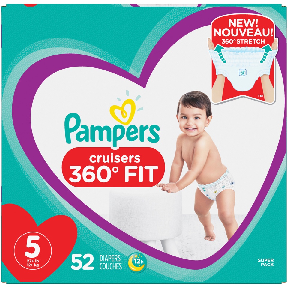 slide 2 of 2, Pampers Cruisers 360 Diapers Super Pack - Size 5 - 56ct, 52 ct