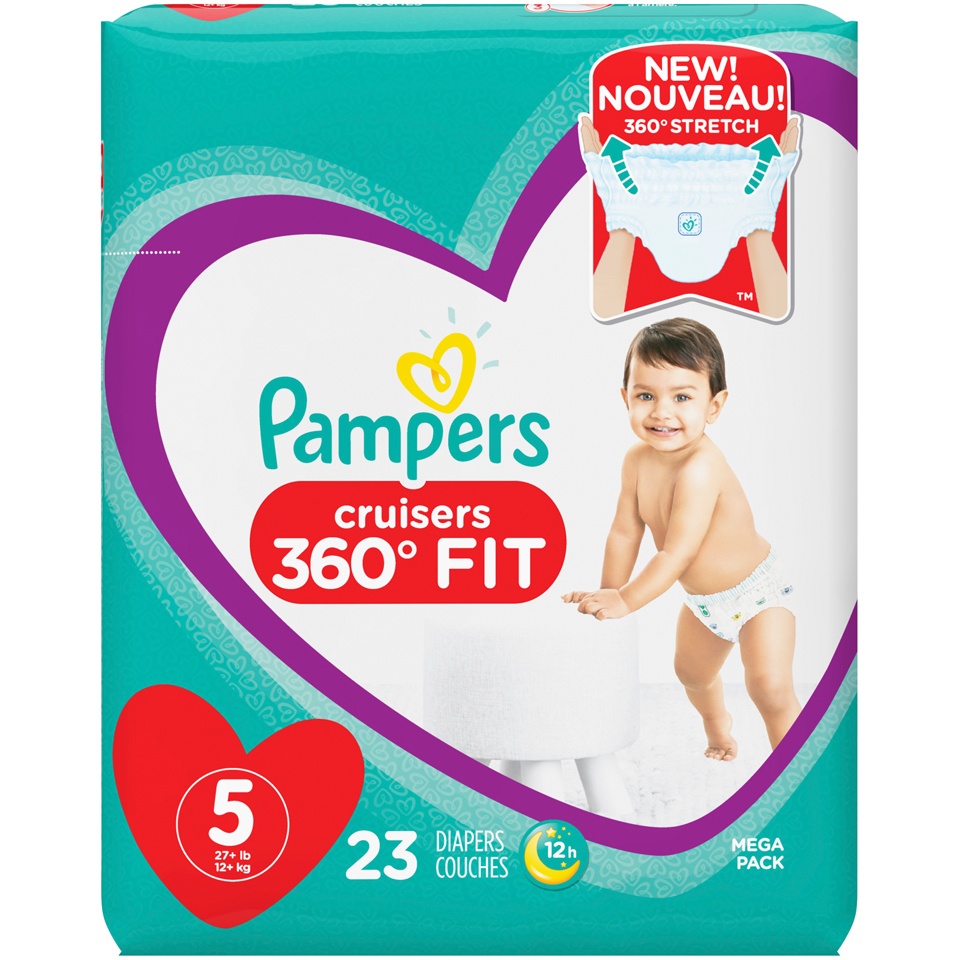slide 2 of 2, Pampers Cruisers 360 Fit Diapers, 23 ct; size 5