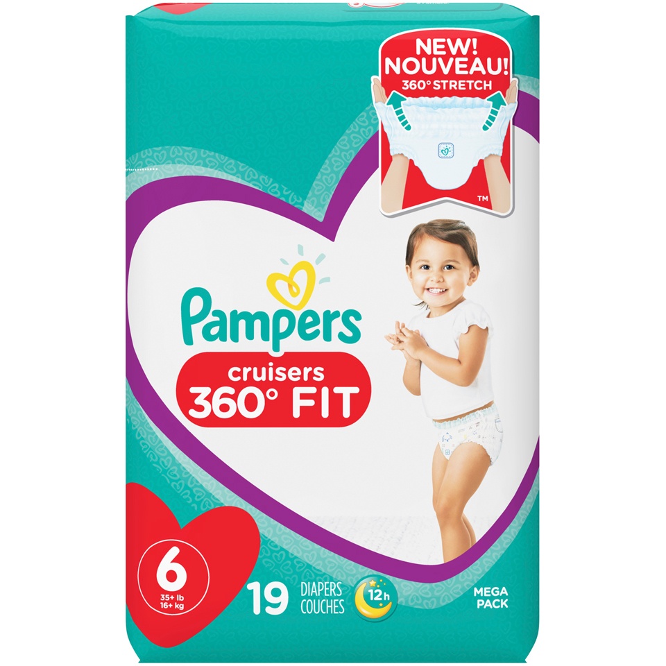 slide 2 of 2, Pampers Cruisers 360 Fit Diapers Size 6, 19 ct