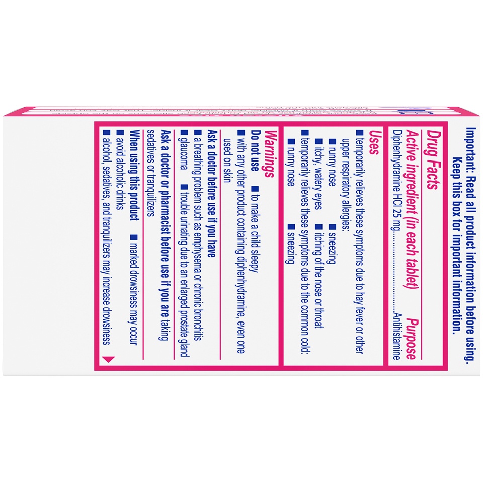 slide 6 of 6, Benadryl Ultratab Allergy Relief Tablets - Diphenhydramine - 100ct, 100 ct