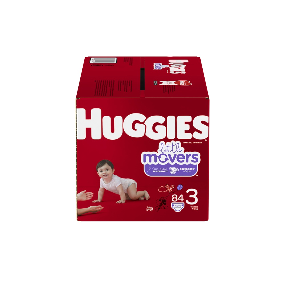 slide 2 of 4, Huggies Little Movers Diapers, Size 3 (16-28 Lb.) Packaging May Vary, 84 ct