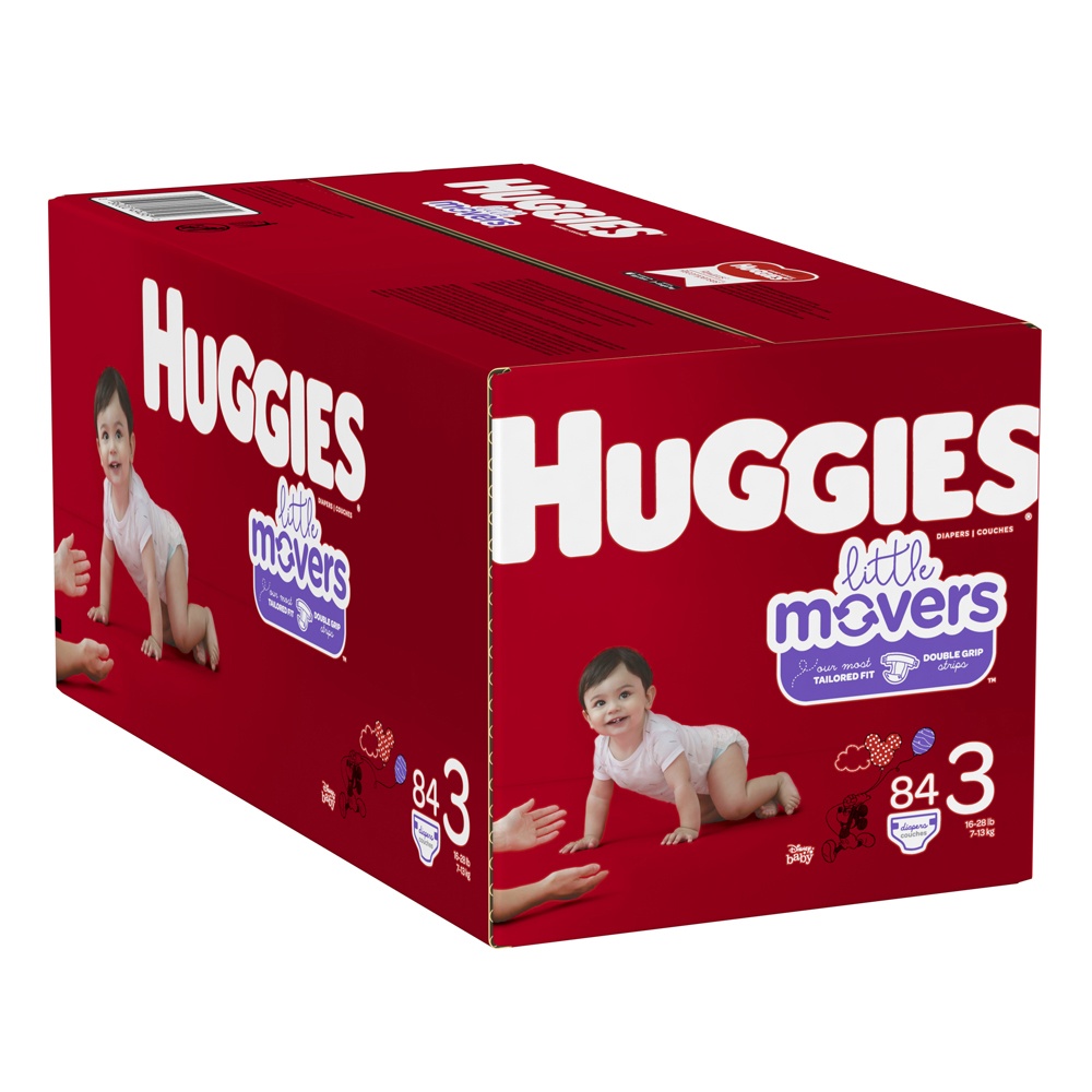 slide 4 of 4, Huggies Little Movers Diapers, Size 3 (16-28 Lb.) Packaging May Vary, 84 ct