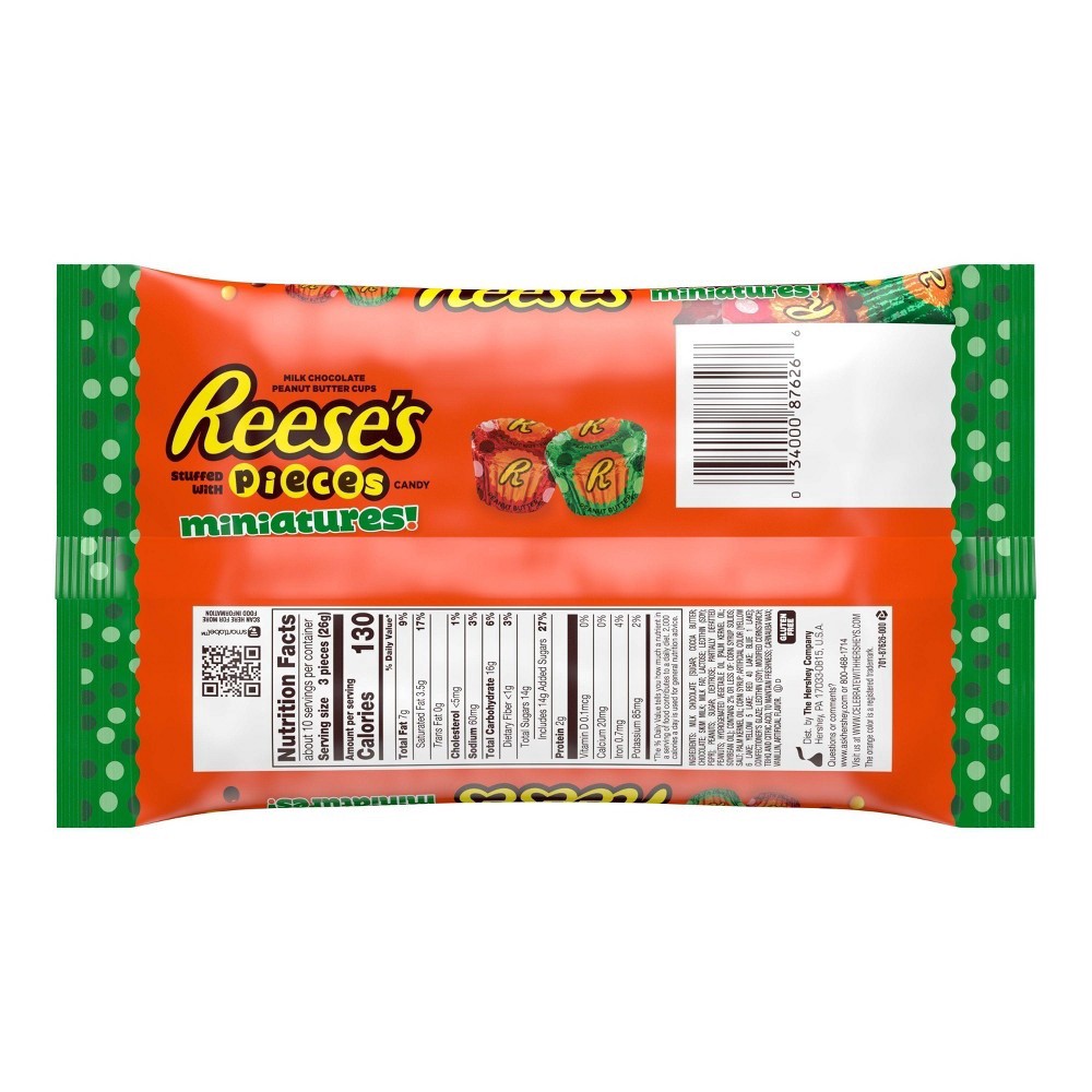 slide 3 of 3, Reese's Pieces Holiday Peanut Butter Cups Miniatures, 9.6 oz