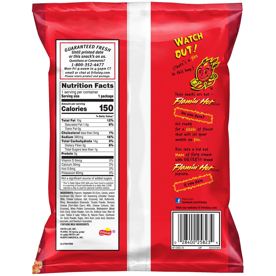 slide 2 of 4, Chester's Flamin' Hot&nbsp;Popcorn&nbsp;, 1.125 oz