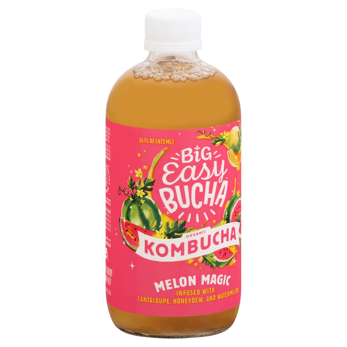 slide 2 of 9, Big Easy Bucha Organic Melon Magic Kombucha 16 oz, 16 oz