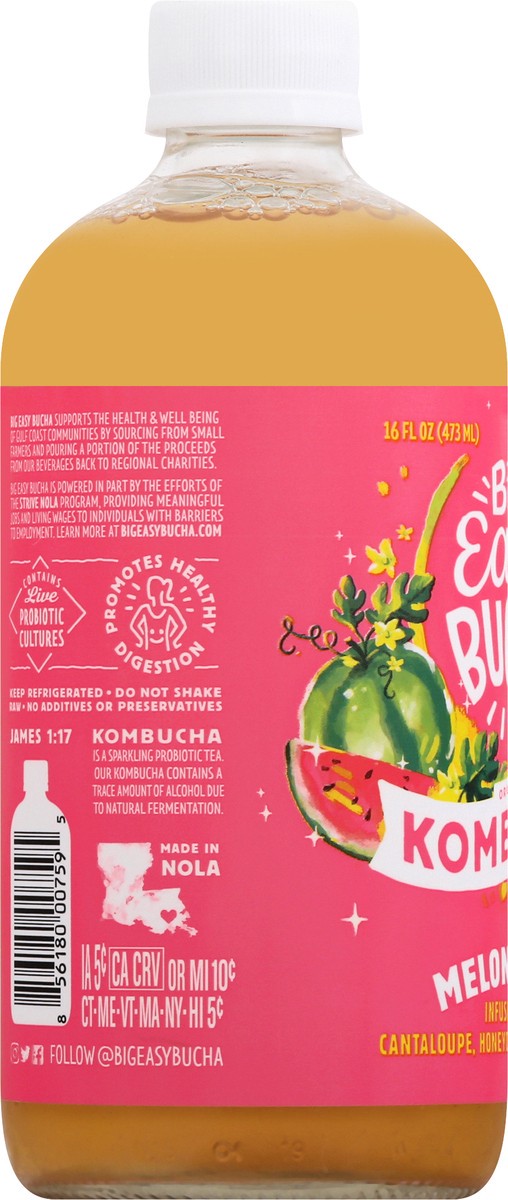 slide 7 of 9, Big Easy Bucha Organic Melon Magic Kombucha 16 oz, 16 oz