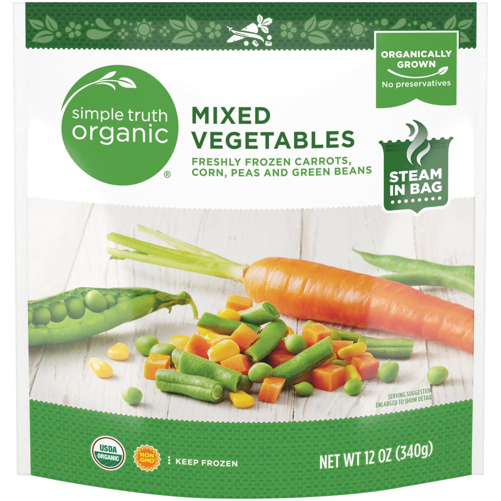 slide 1 of 3, Simple Truth Organic Fresh Frozen Mixed Vegetables, 12 oz