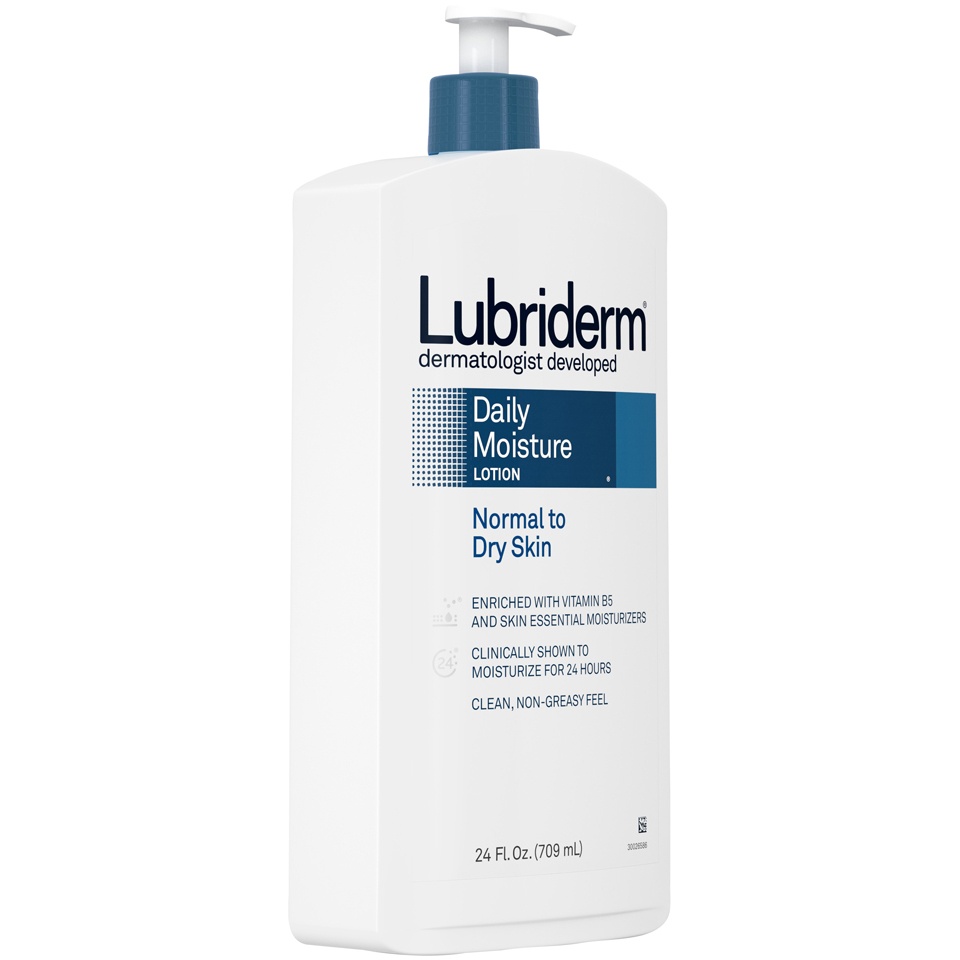 slide 2 of 6, Lubriderm Daily Moisture Normal To Dry Skin Lotion, 24 fl oz